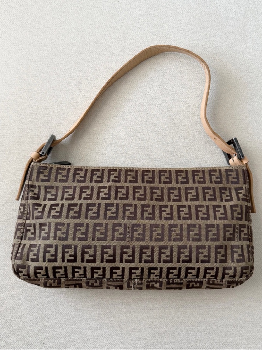Fendi Tan Zuchinno Canvas Pochette - Picture 2 of 8